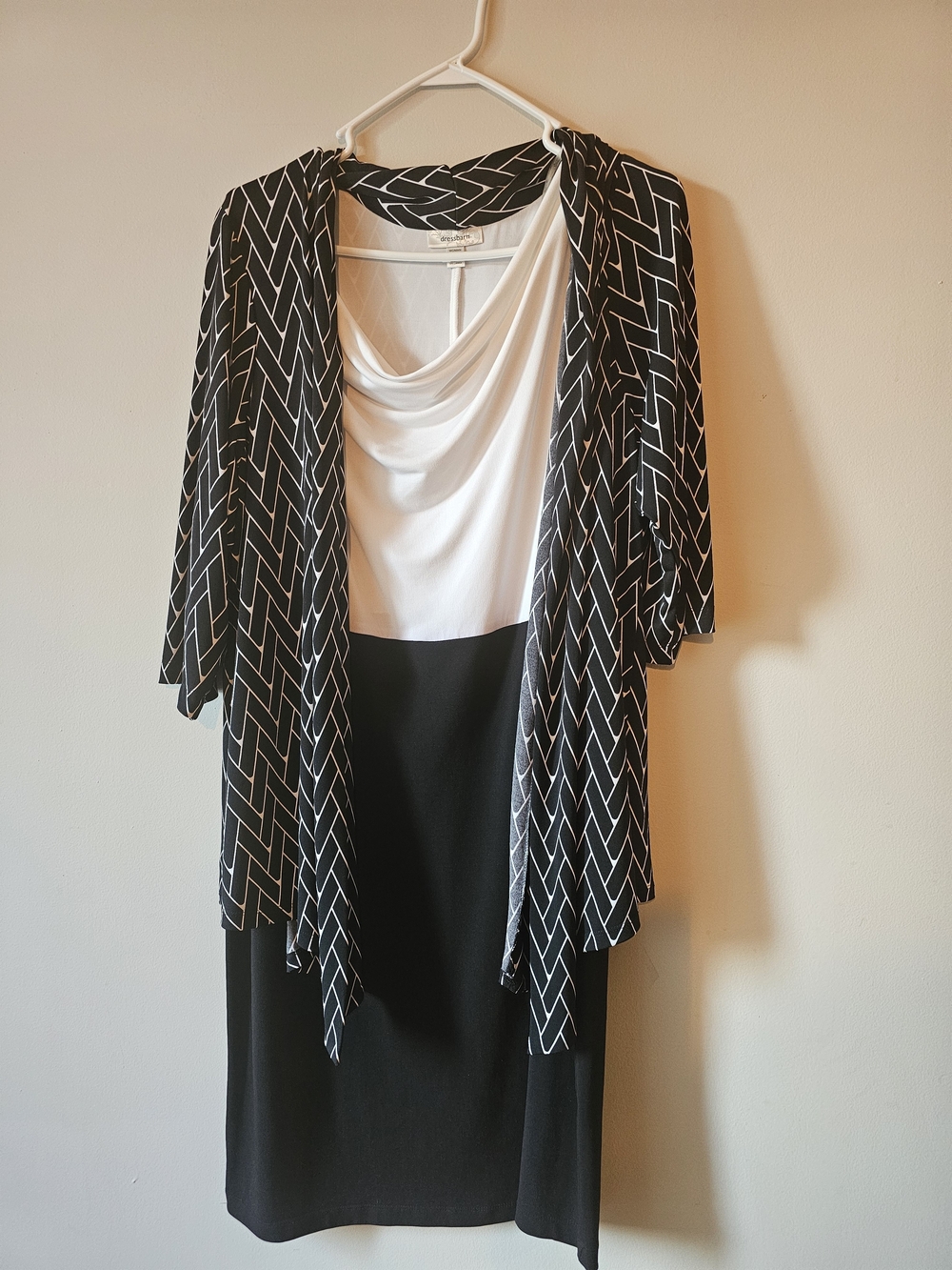 Dressbarn Black and White Patterned Two-Piece Set